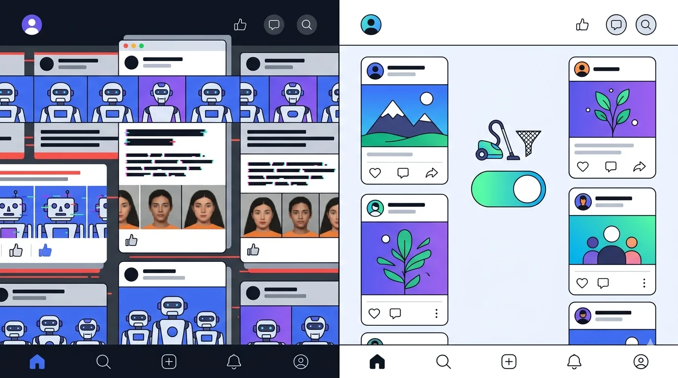 Blocking AI generated spam and AI slop in social feeds