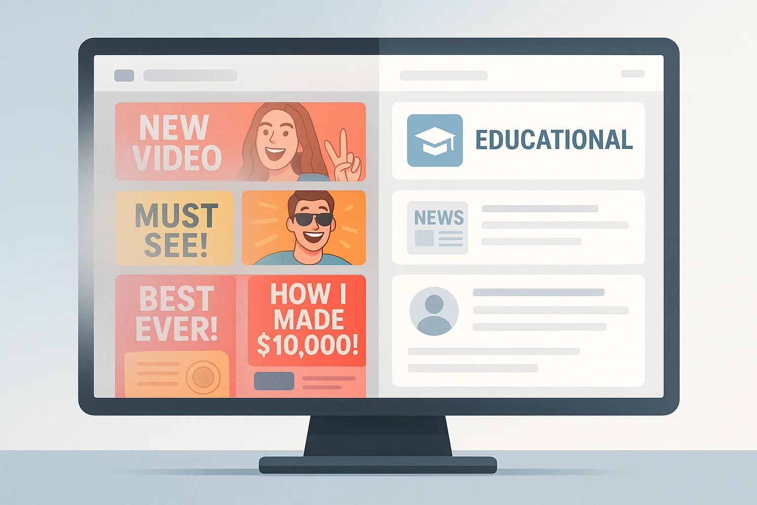 Content creator filtering illustration